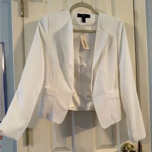 F21 White Blazer Modern Minimalist Blazer